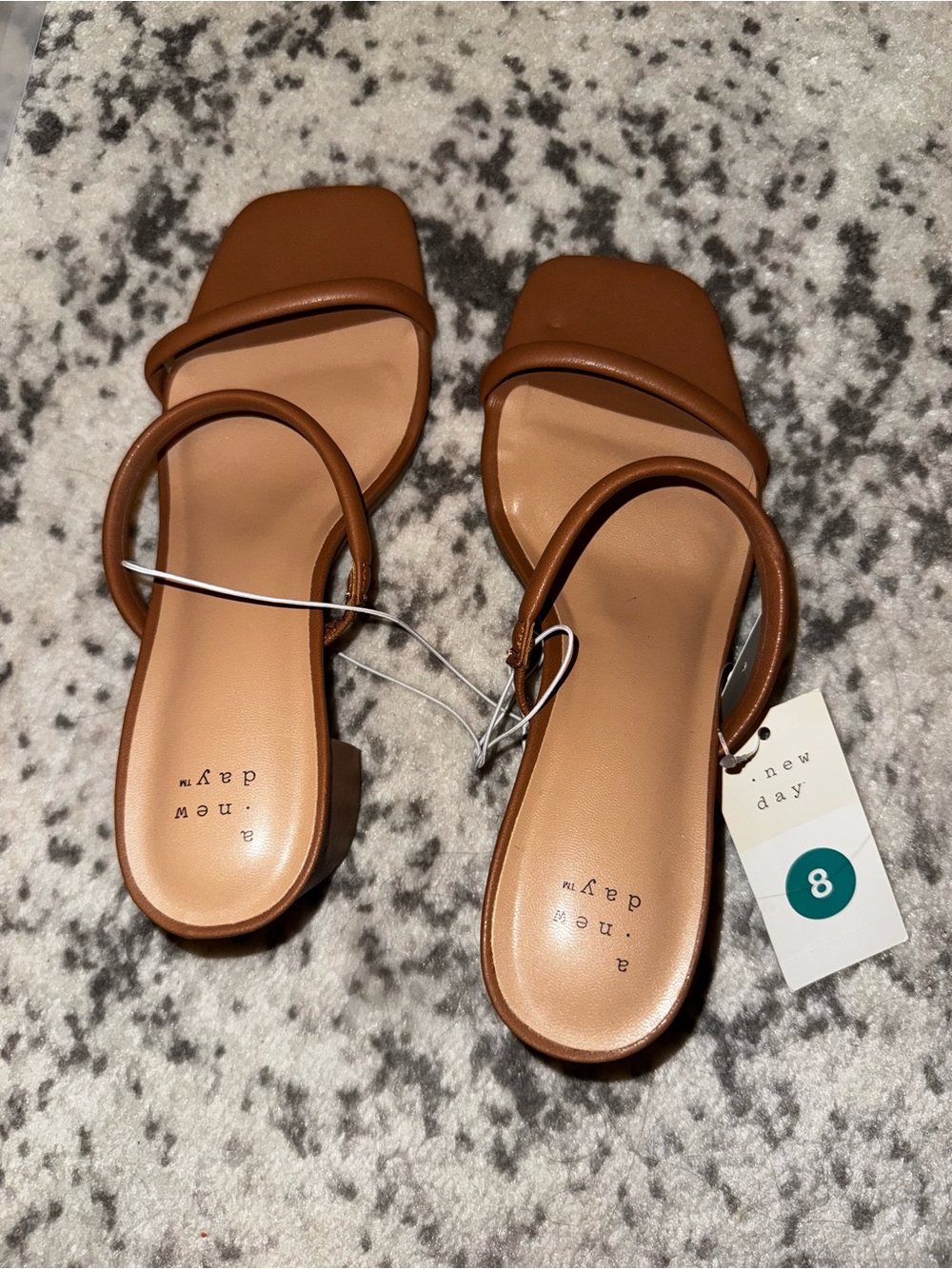 a new day Tan Strappy Square-Toe Sandals